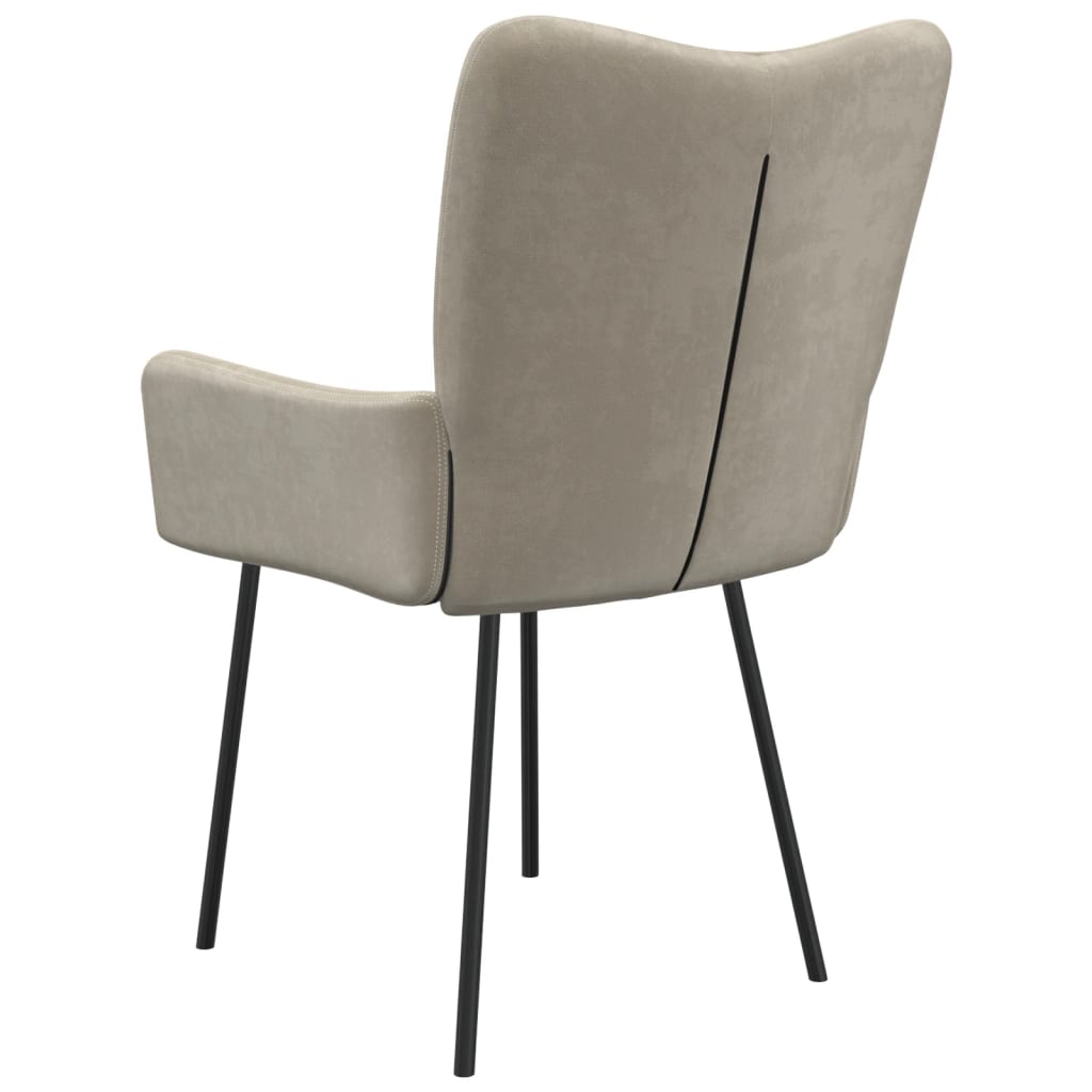 Dining Chairs 2 Pcs Light Grey Velvet