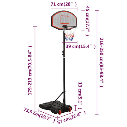 Basketball Stand Black 216-250 Cm Polyethene