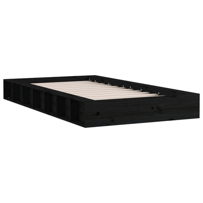 Bed Frame Black 90X200 Cm Solid Wood