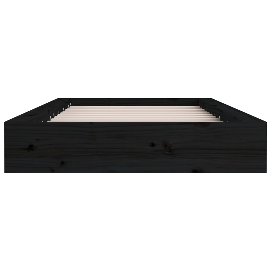 Bed Frame Black 90X200 Cm Solid Wood