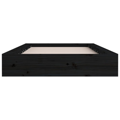 Bed Frame Black 75X190 Cm Small Single Solid Wood