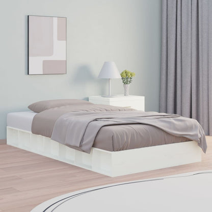 Bed Frame White 90X190 Cm Single Solid Wood