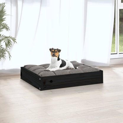 Dog Bed Black 51.5X44X9 Cm Solid Wood Pine