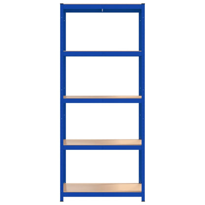 5-Layer Storage Shelf Blue Steel&Engineered Wood