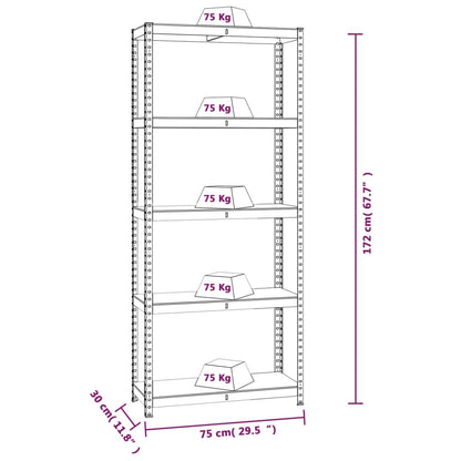 5-Layer Storage Shelf Blue Steel&Engineered Wood