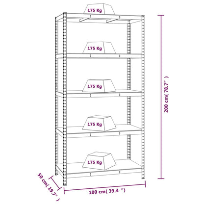 5-Layer Storage Shelf Blue Steel&Engineered Wood