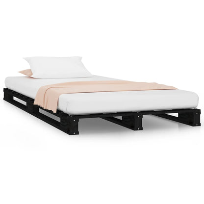 Pallet Bed Black 100X200 Cm Solid Wood Pine