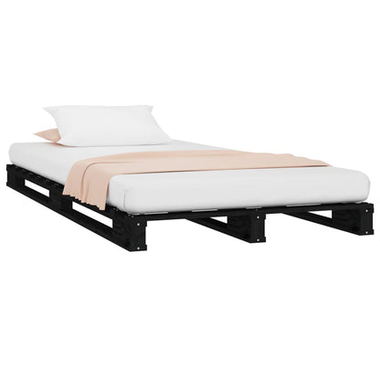 Pallet Bed Black 100X200 Cm Solid Wood Pine