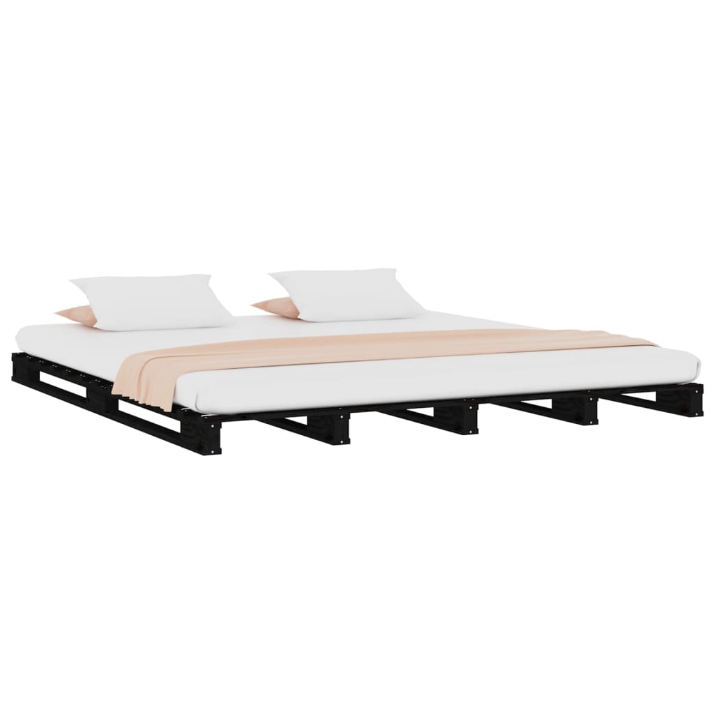 Pallet Bed Without Mattress Black 120X200 Cm Solid Wood