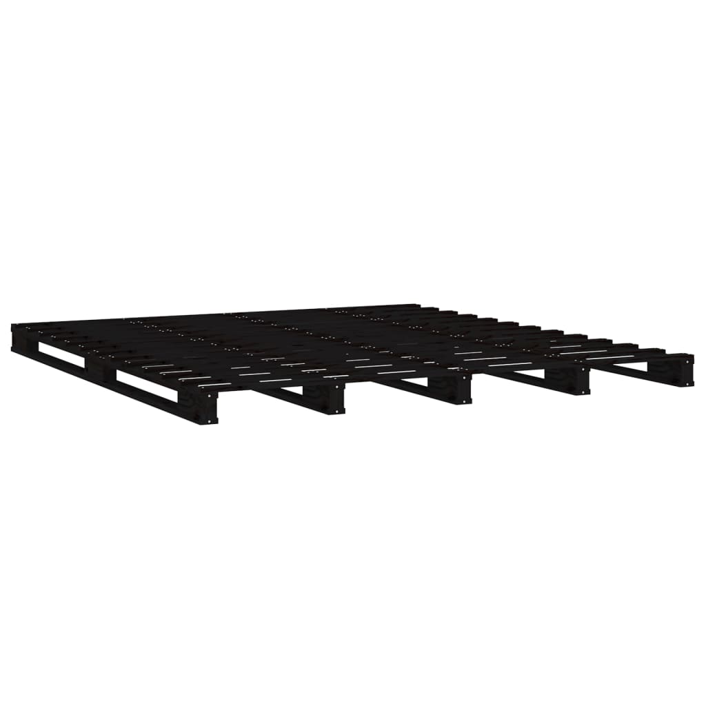 Pallet Bed Without Mattress Black 120X200 Cm Solid Wood