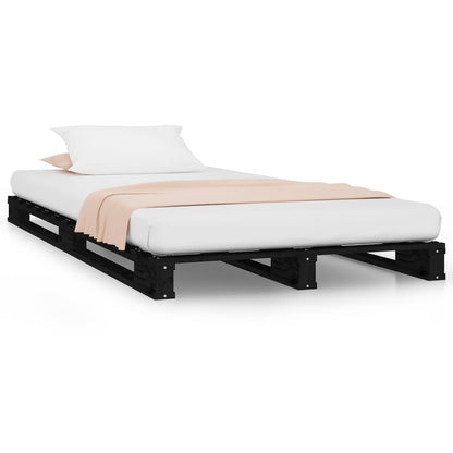 Pallet Bed Without Mattress Black Small Single Solid Wood