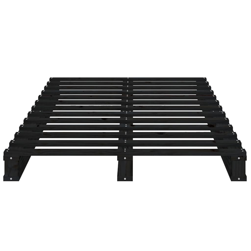 Pallet Bed Without Mattress Black Small Single Solid Wood