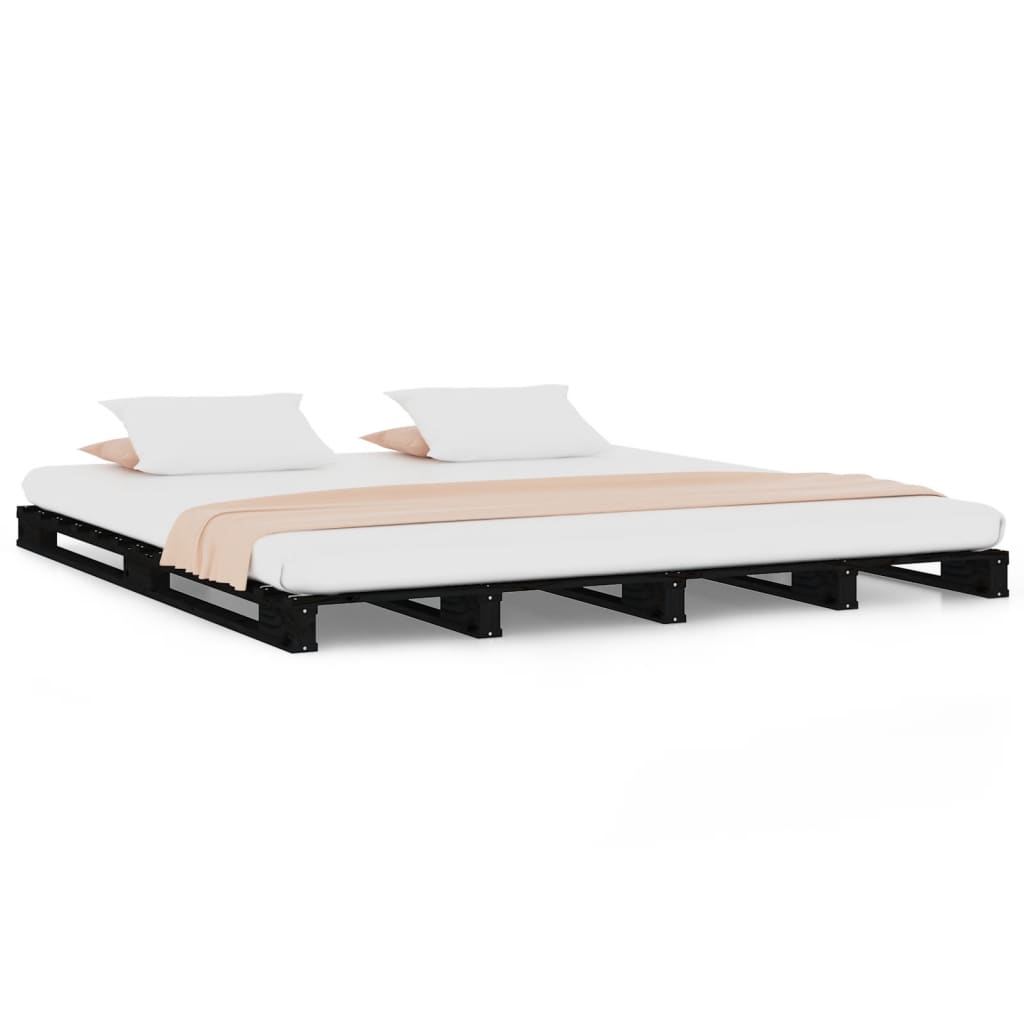 Pallet Bed Without Mattress Black Small Double Solid Wood