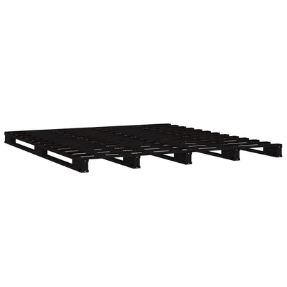 Pallet Bed Without Mattress Black Small Double Solid Wood