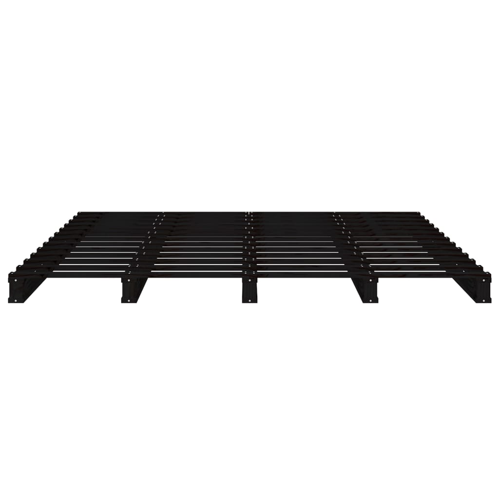 Pallet Bed Without Mattress Black 140X190 Cm Solid Wood