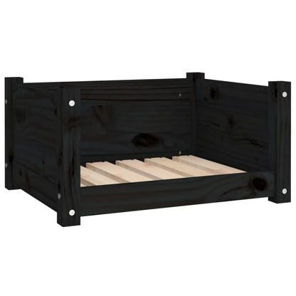 Dog Bed Black 55.5X45.5X28 Cm Solid Pine Wood