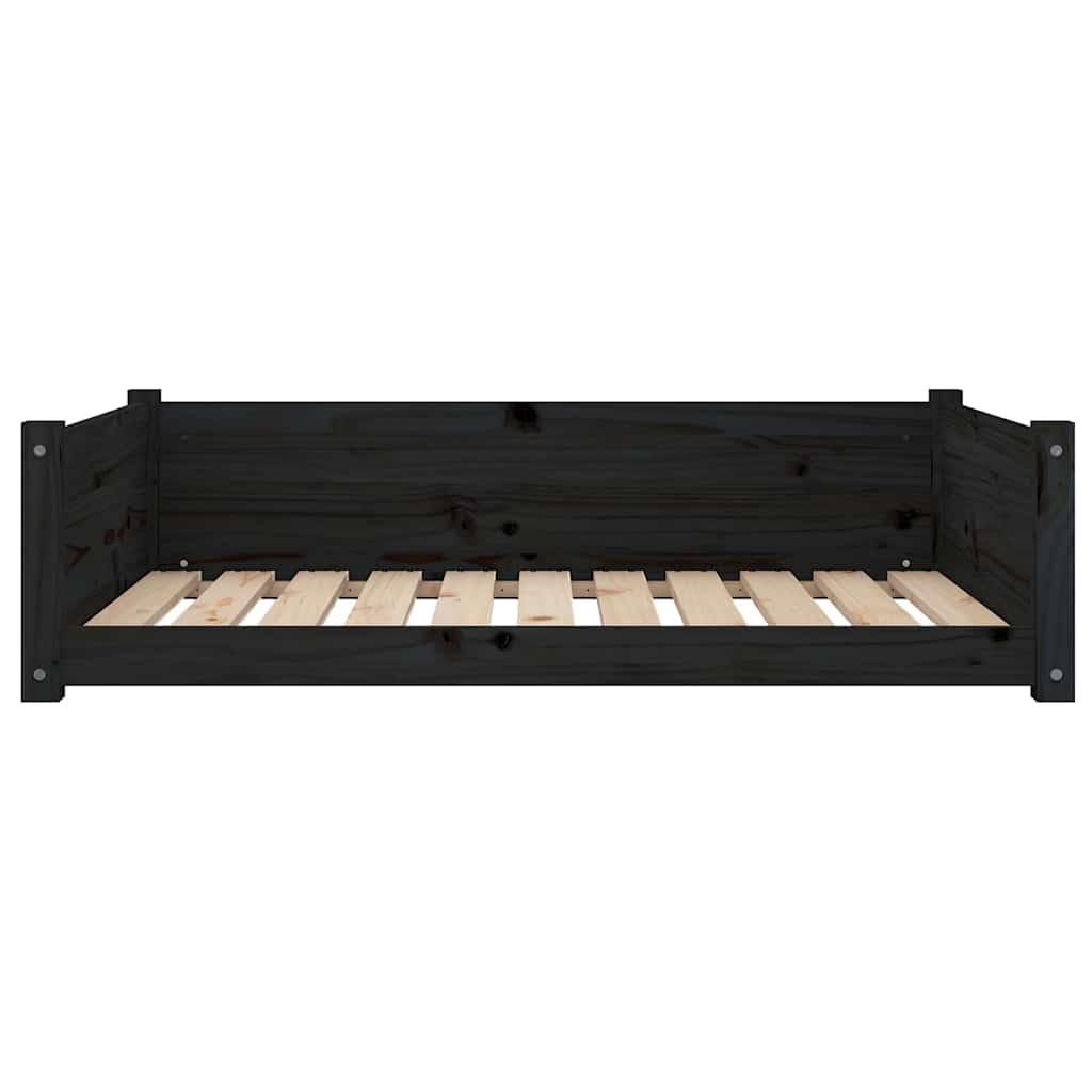 Dog Bed Black 95.5X65.5X28 Cm Solid Pine Wood