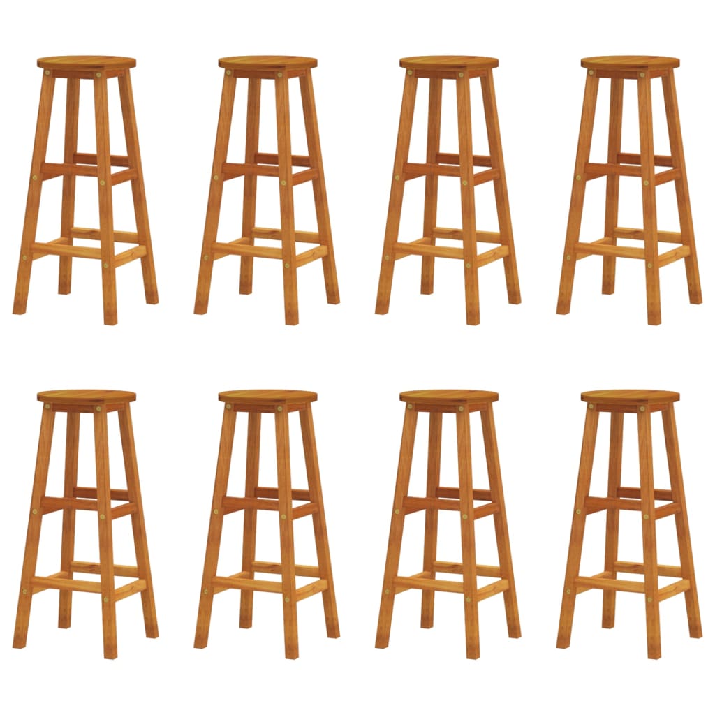 Bar Stools 8 Pcs Solid Wood Acacia