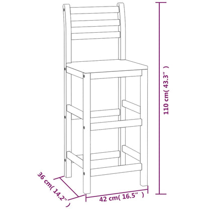 Bar Stools 6 Pcs Solid Wood Acacia