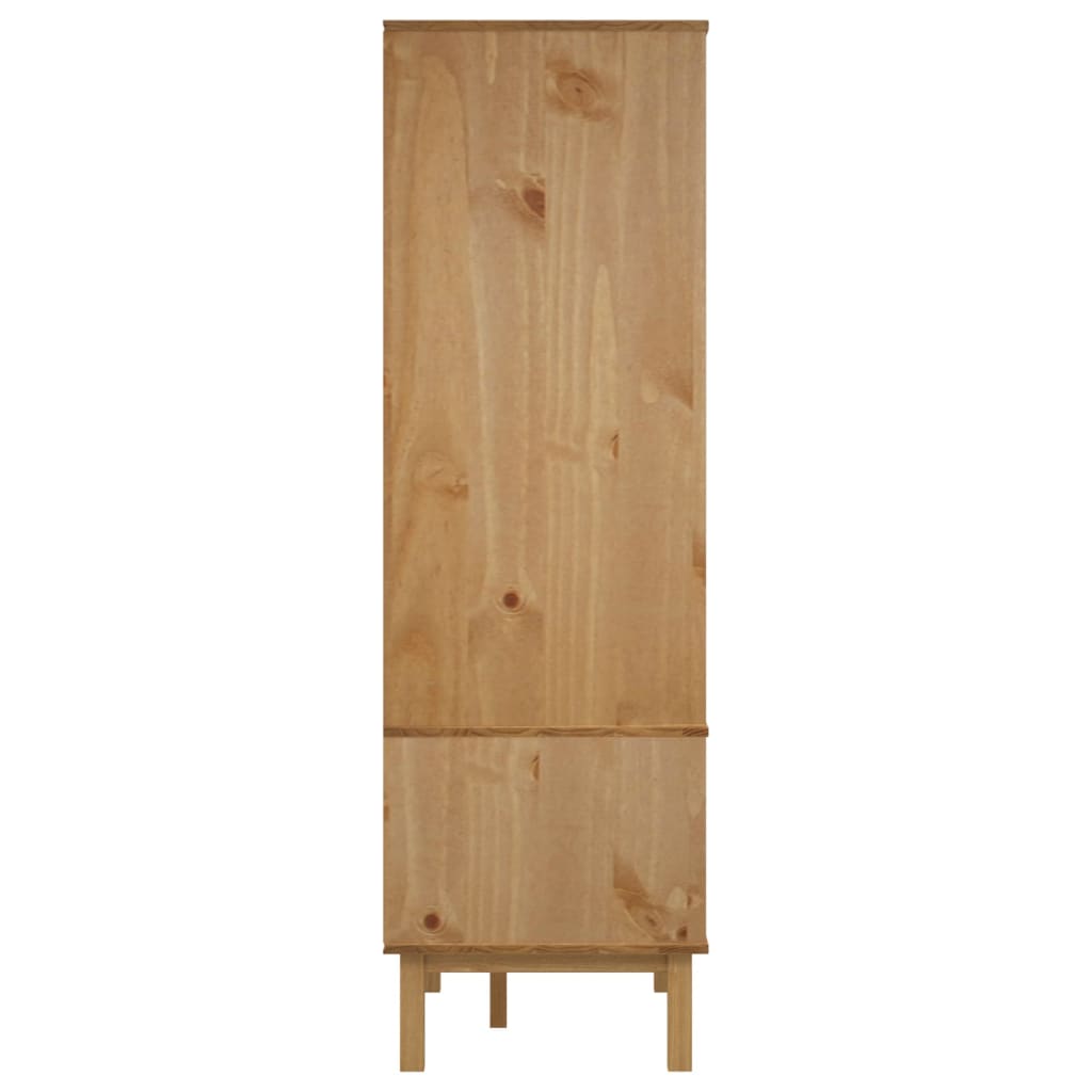 Wardrobe Otta 76.5X53X172 Cm Solid Wood Pine | Hinged | Natural | 2 Drawers | 1 Door | 76.5cm