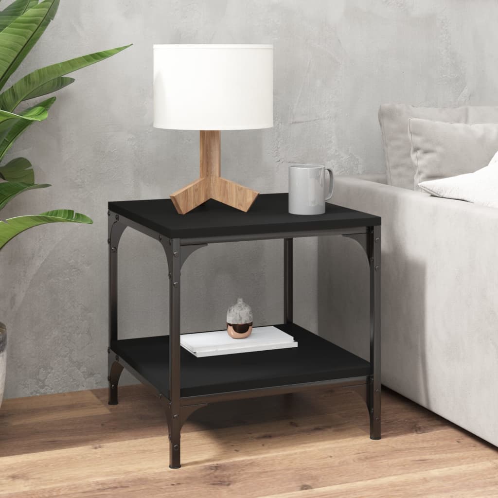 Side Table Black 40X40X40 Cm Engineered Wood