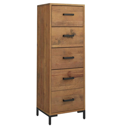 Chest Of Drawers 42X35X110 Cm Solid Pinewood