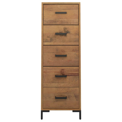 Chest Of Drawers 42X35X110 Cm Solid Pinewood