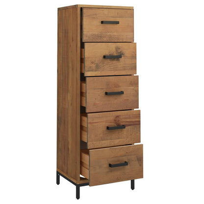 Chest Of Drawers 42X35X110 Cm Solid Pinewood