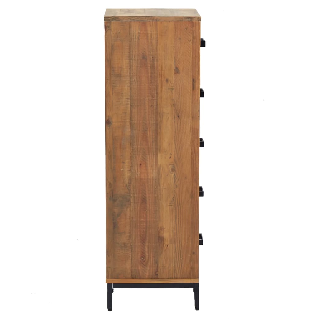 Chest Of Drawers 42X35X110 Cm Solid Pinewood