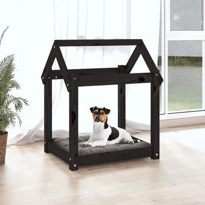 Dog Bed Black 61X50X70 Cm Solid Wood Pine