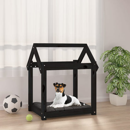 Dog Bed Black 61X50X70 Cm Solid Wood Pine