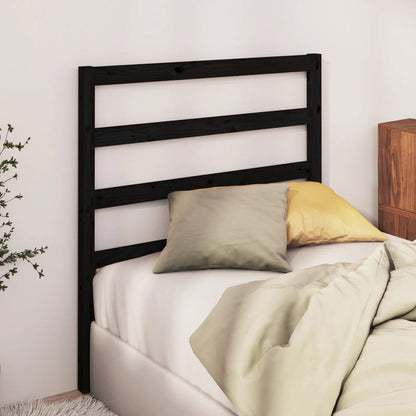 Bed Headboard Black 95X4X100 Cm Solid Wood Pine