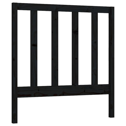 Bed Headboard Black 95X4X100 Cm Solid Wood Pine