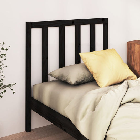 Bed Headboard Black 95X4X100 Cm Solid Wood Pine