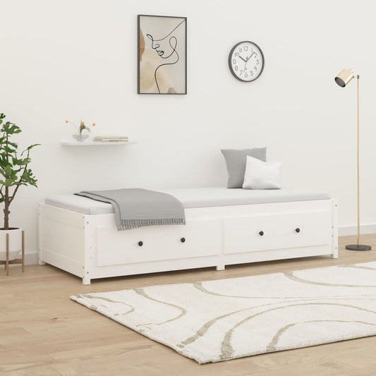 Day Bed White 90X190 Cm Single Solid Wood Pine