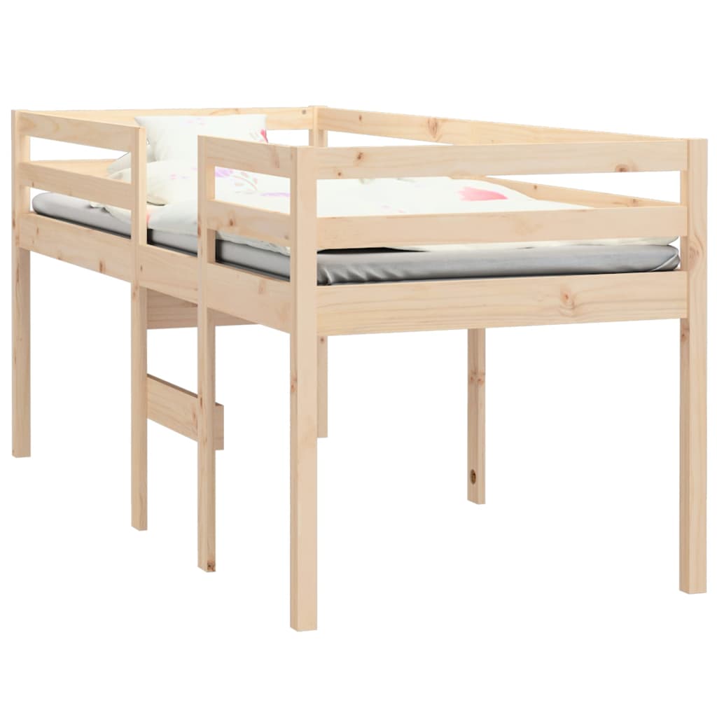 High Sleeper Bed Without Mattress 90X190 Cm Single Solid Wood Pine