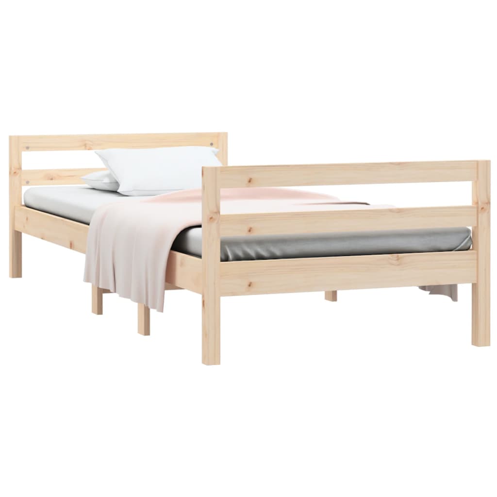 Bed Frame 90X190 Cm Single Solid Wood Pine