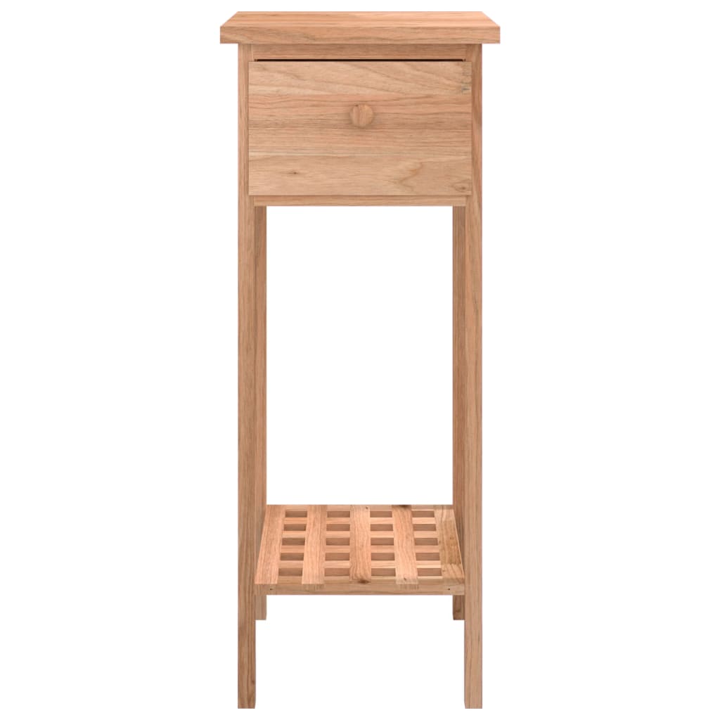 Side Table With Drawer 25X25X60Cm Solid Wood Walnut