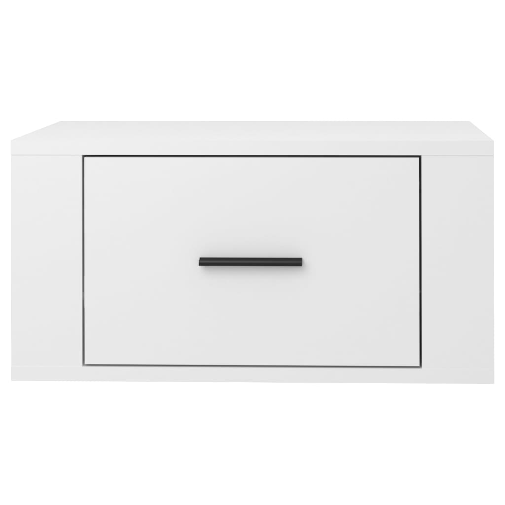 Wall-Mounted Bedside Cabinet High Gloss White 50X36X25 Cm