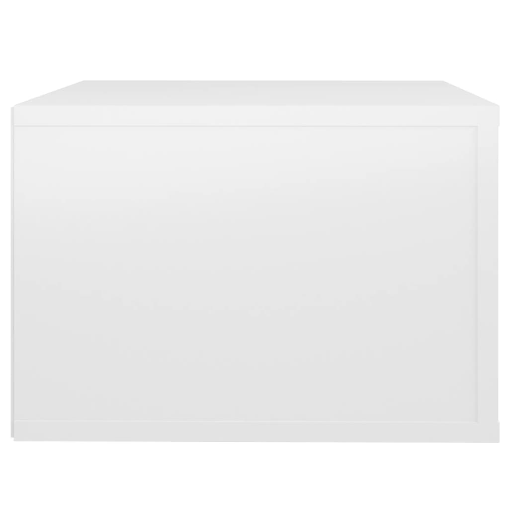 Wall-Mounted Bedside Cabinet High Gloss White 50X36X25 Cm