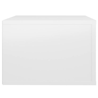 Wall-Mounted Bedside Cabinet High Gloss White 50X36X25 Cm