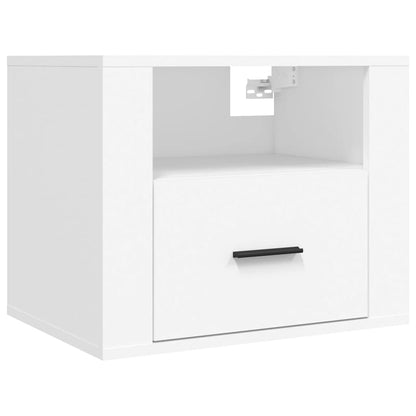 Wall-Mounted Bedside Cabinet White 50X36X40 Cm