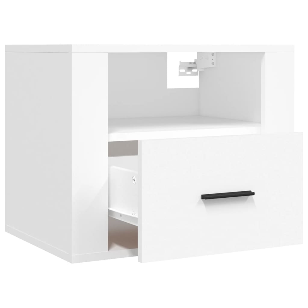 Wall-Mounted Bedside Cabinet White 50X36X40 Cm