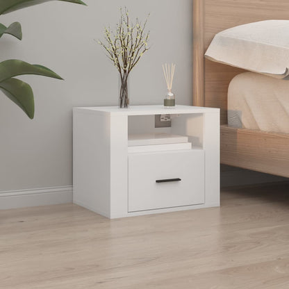 Wall-Mounted Bedside Cabinet White 50X36X40 Cm