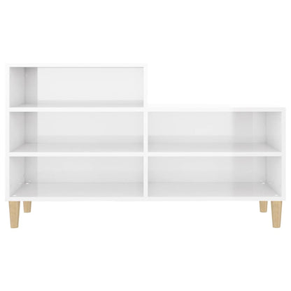 Shoe Cabinet High Gloss White 102X36X60 Cm Engineered Wood