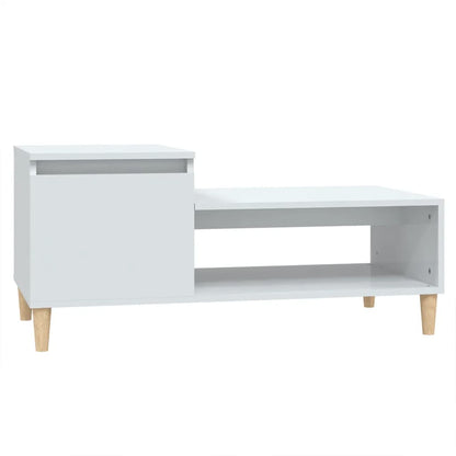 Coffee Table High Gloss White 100X50X45 Cm Engineered Wood