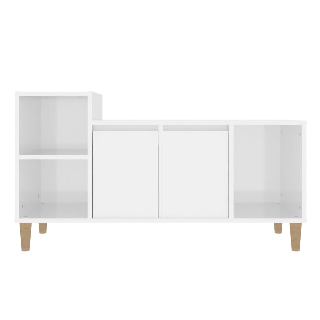 Tv Cabinet High Gloss White 100X35X55 Cm Engineered Wood