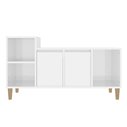 Tv Cabinet High Gloss White 100X35X55 Cm Engineered Wood