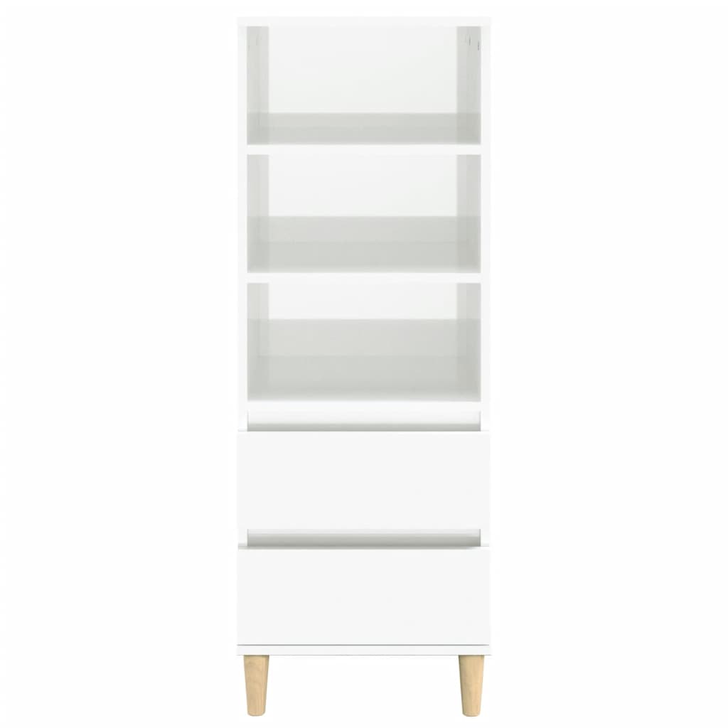 Highboard High Gloss White 40X36X110 Cm Engineered Wood