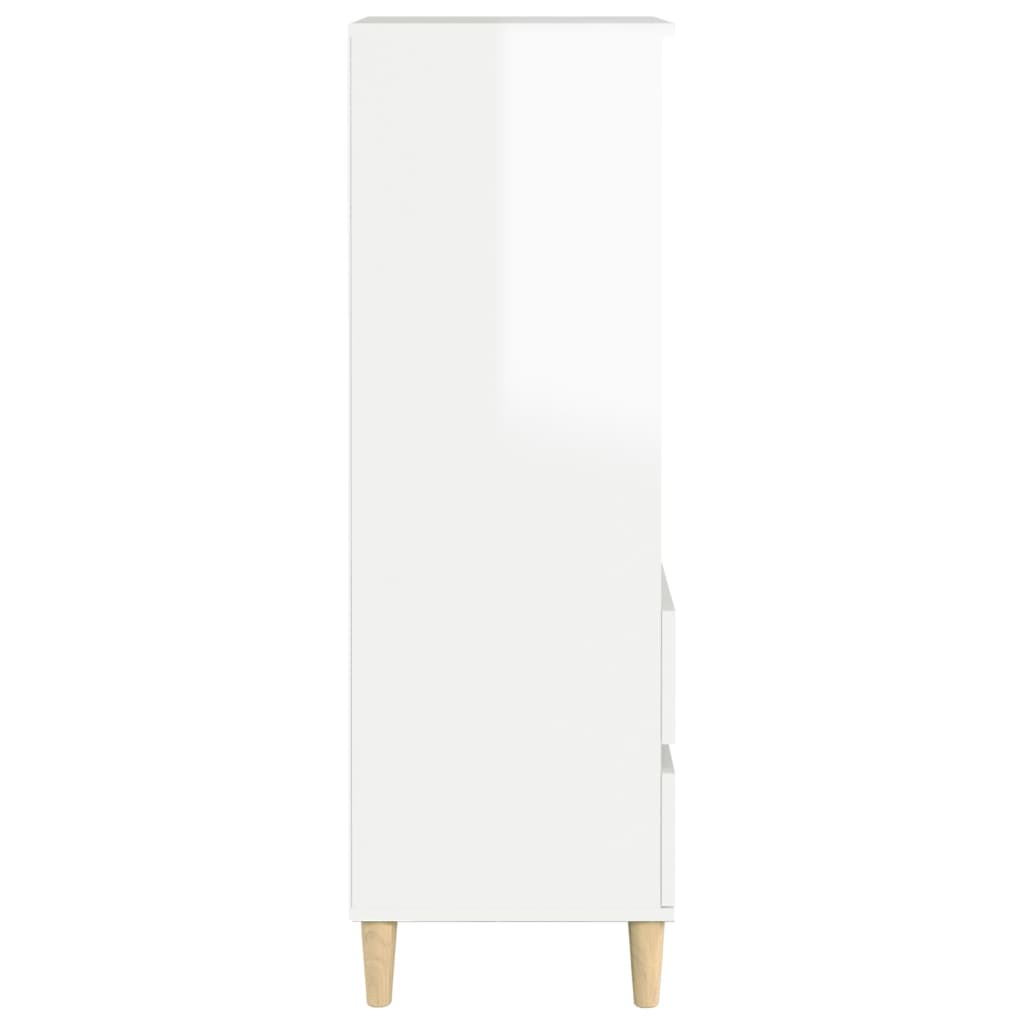 Highboard High Gloss White 40X36X110 Cm Engineered Wood